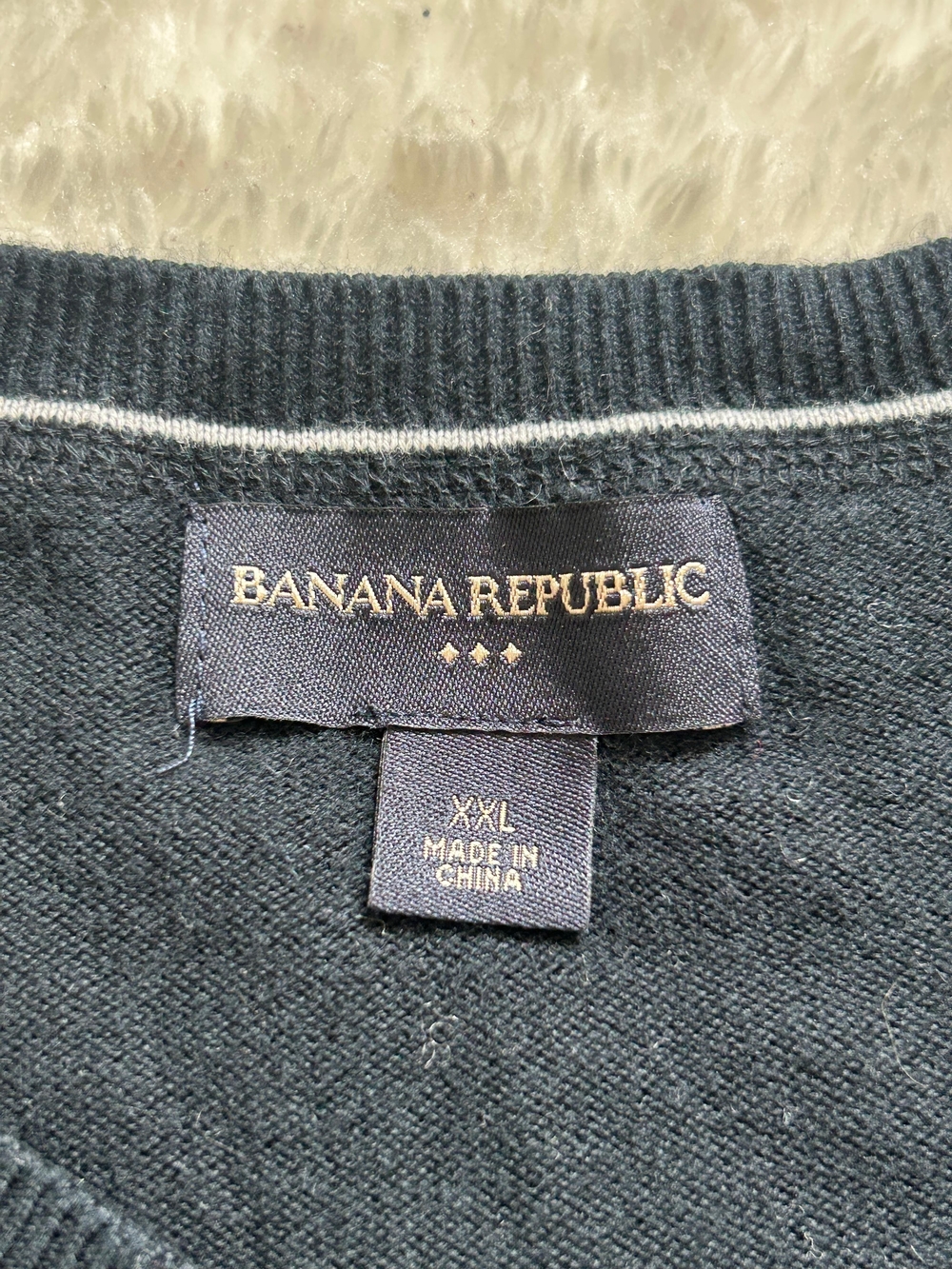 Banana Republic Cotton V-Neck Sweater XXL Quiet Luxury Minimalist Capsule Classy - Picture 2 of 7